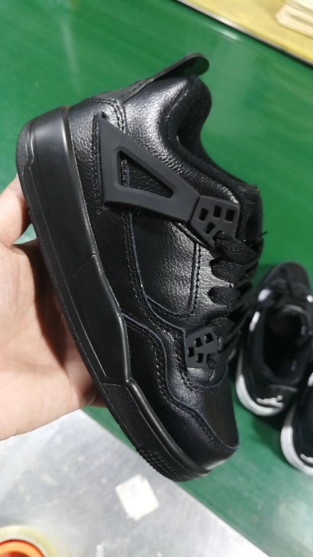 New Kids Air Jordan 4 All Black Shoes